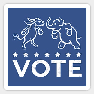 Vintage 1950's Vote Boxing Animals (White) Sticker